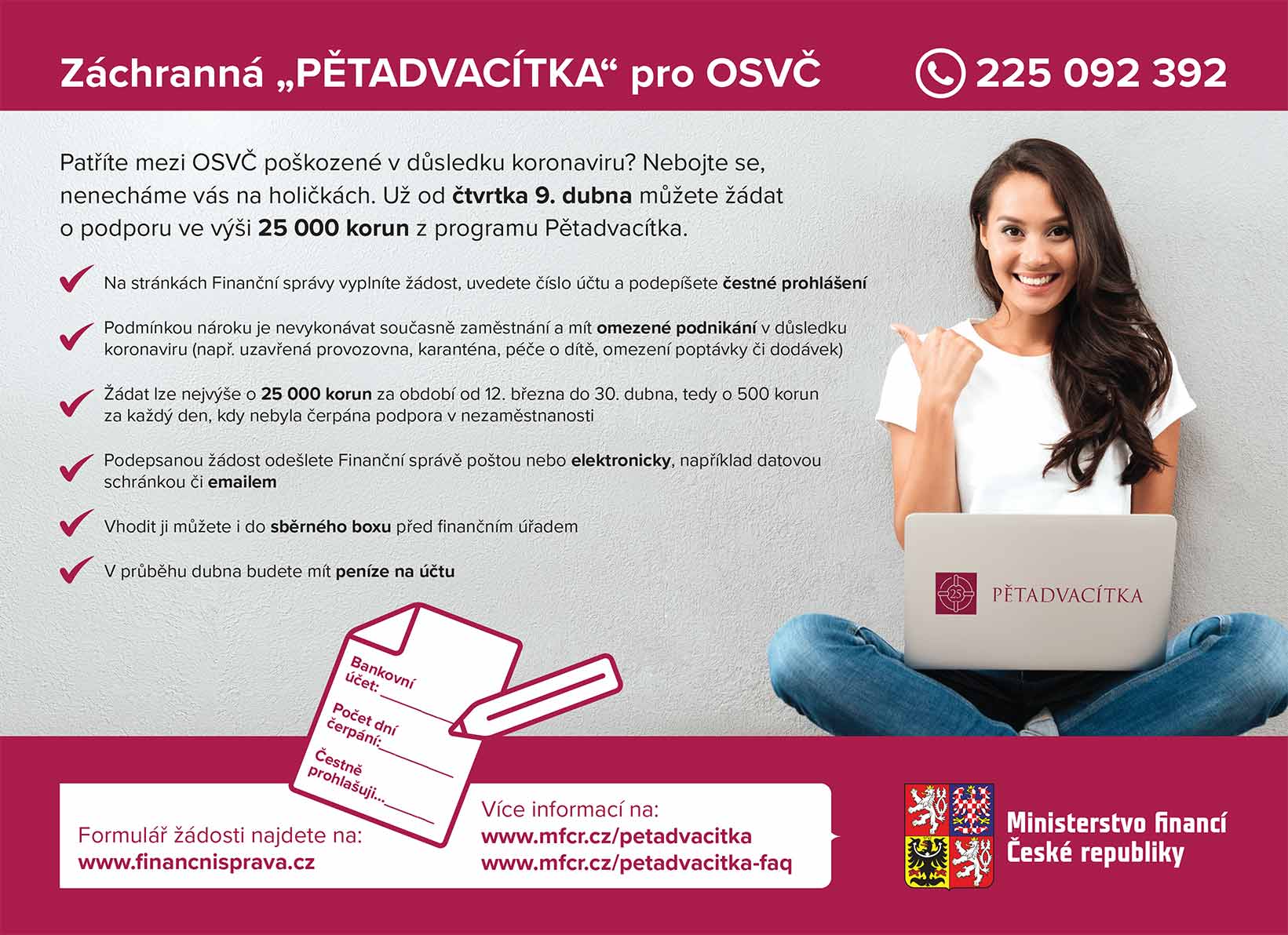Návod na vyplnění formuláře „PĚTADVACÍTKA“ pro OSVČ